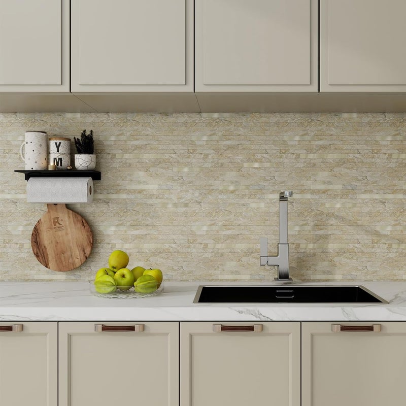 V-MOZZA Peel and Stick Backsplash, 20-Sheet Peel and Stick Tiles 12.1" x 5.9" Stick on Backsplash PVC Wall Tile for Kitchen Fireplace - Image 5